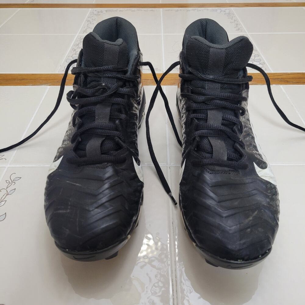Nike Mens Black Alpha Fastflex Foot Cleats Size 10
